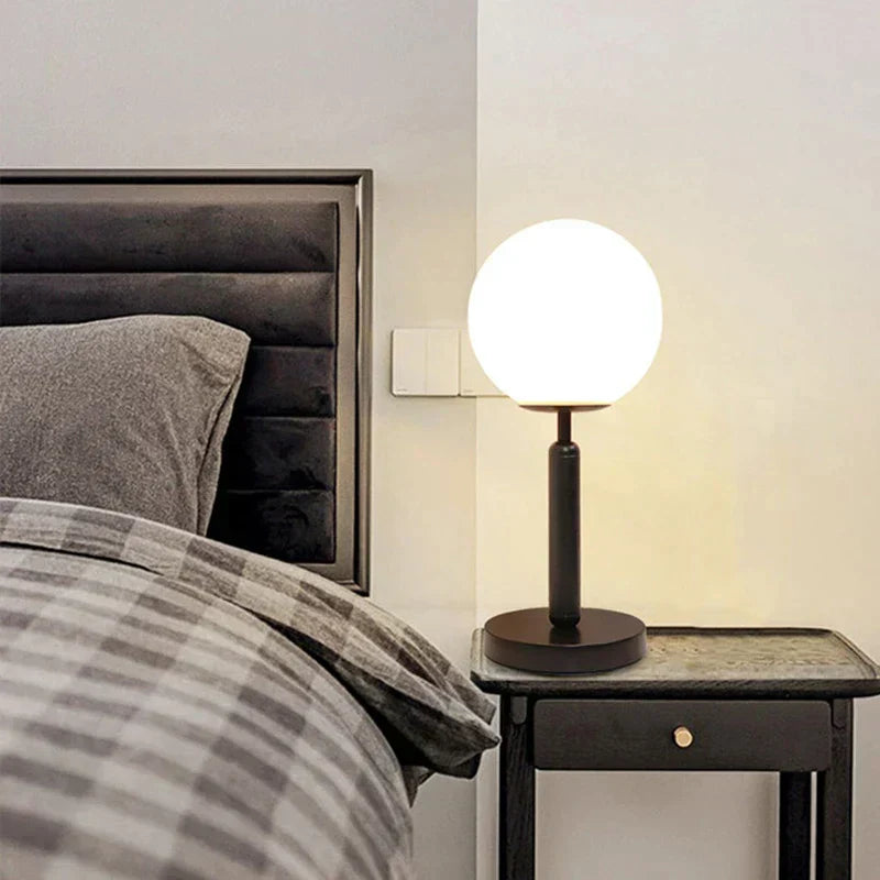 Elegant Glass and Metal LED Desk Lamp