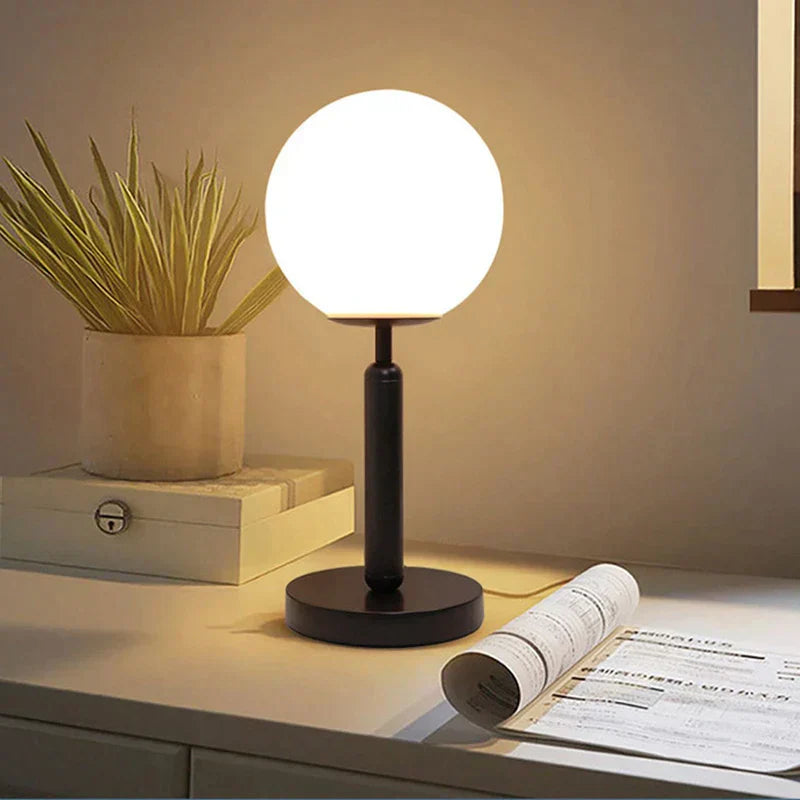 Elegant Glass and Metal LED Desk Lamp