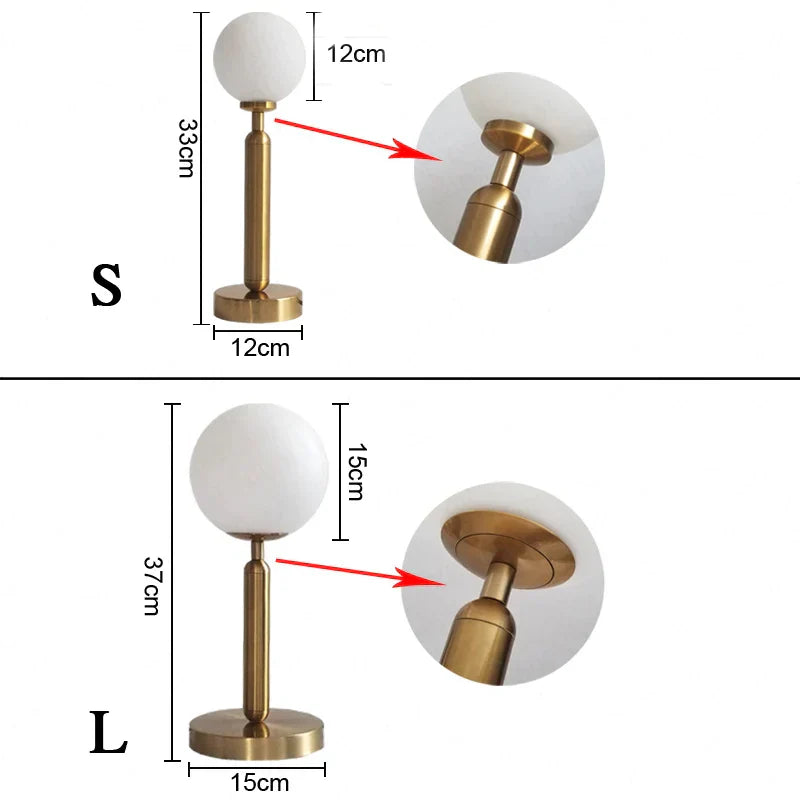 Elegant Glass and Metal LED Desk Lamp