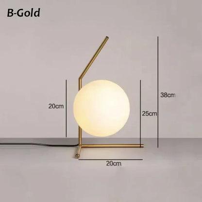 Simple Round Glass Desk Lamp Contemporary Lighting