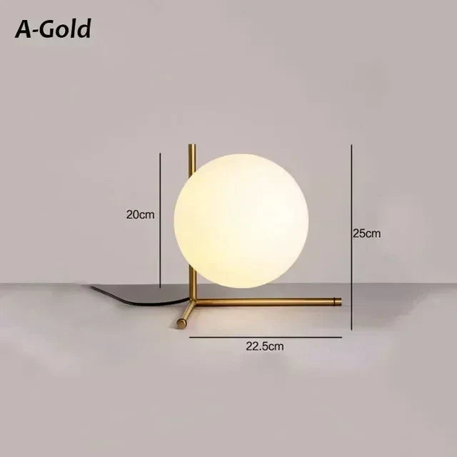 Simple Round Glass Desk Lamp Contemporary Lighting