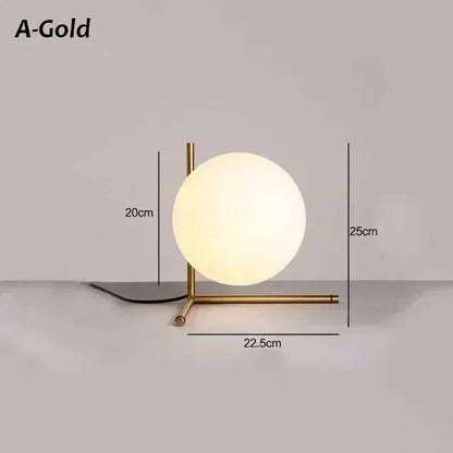 Simple Round Glass Desk Lamp Contemporary Lighting