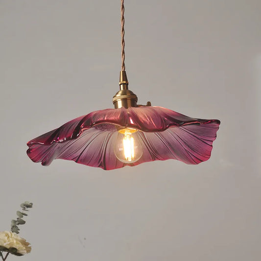 Beautiful Floral Glass Hanging Lamp - Luxicro