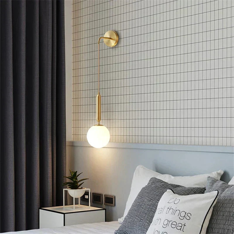 Modern Glass Wall Sconce for Living Room Decor