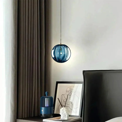 Stylish Aqua Blue Glass Globe Pendant Lighting