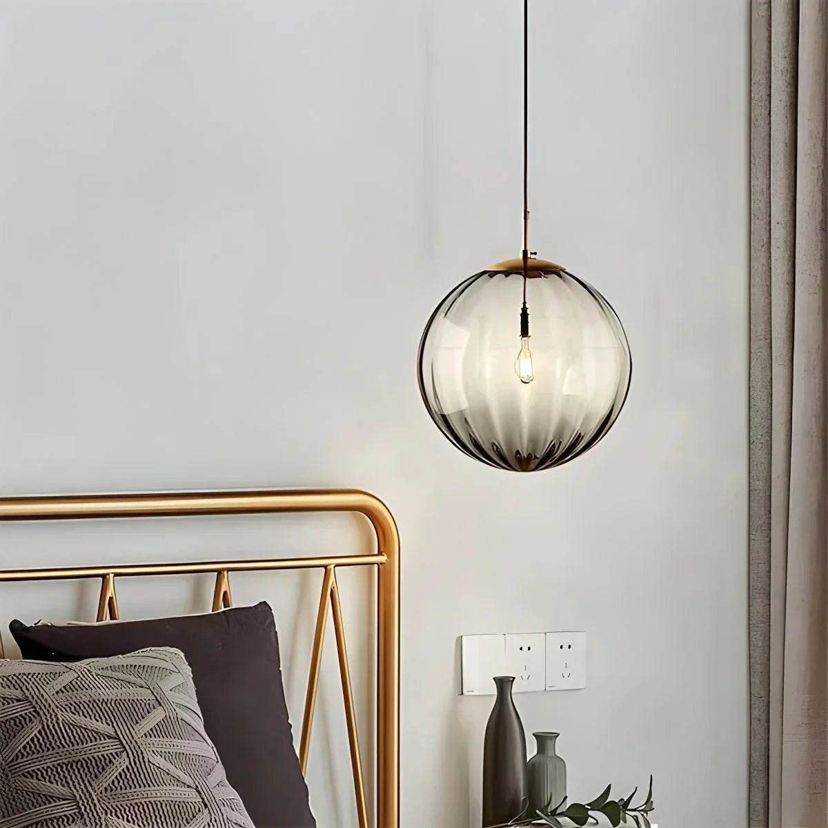 Stylish Aqua Blue Glass Globe Pendant Lighting