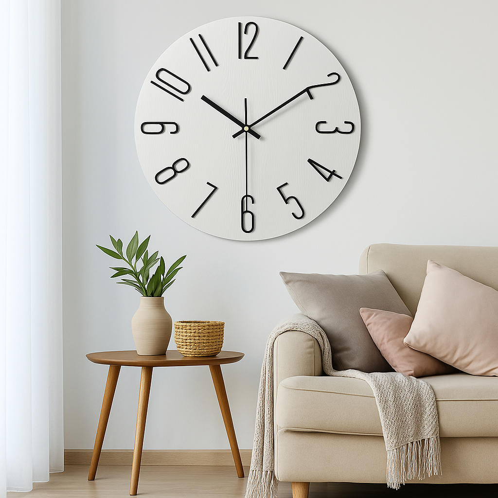 Silent Modern Entryway Wall Clock