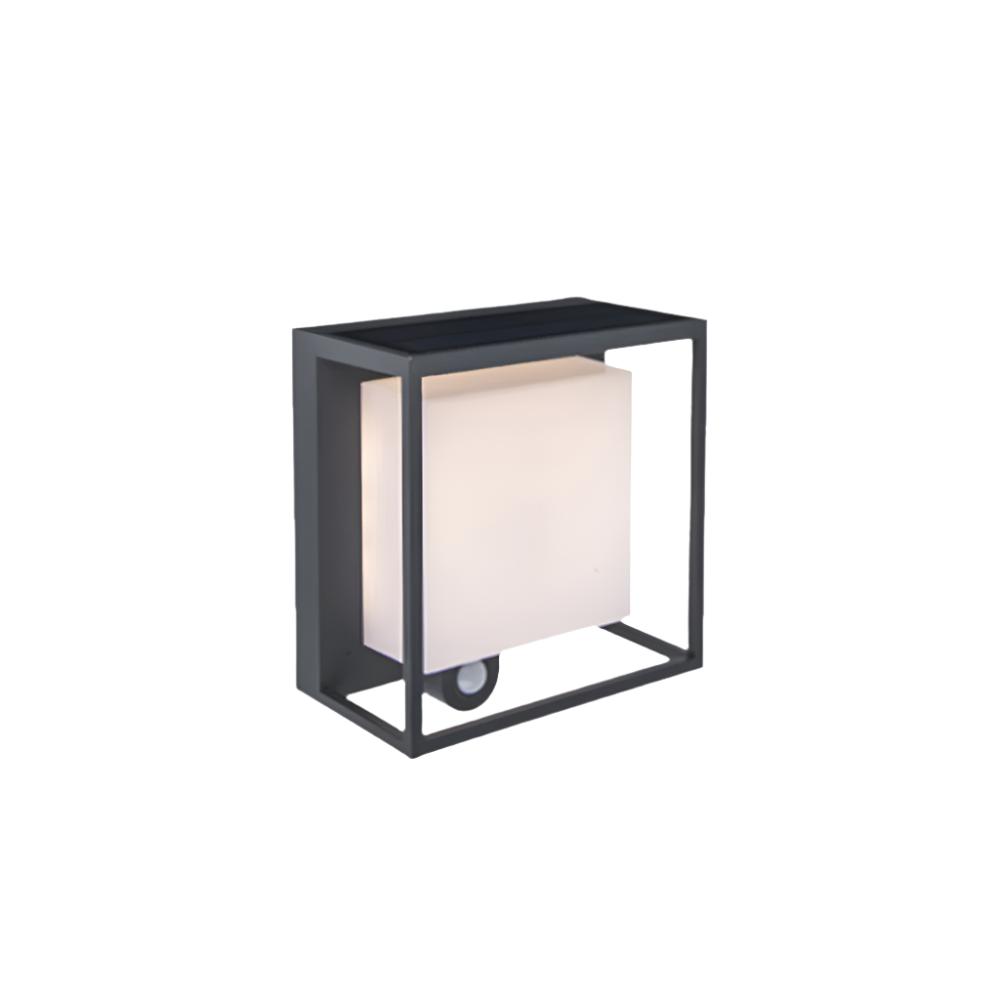 Outdoor Solar Wall Lamp - Black Waterproof Energy Saving Light - Luxicro