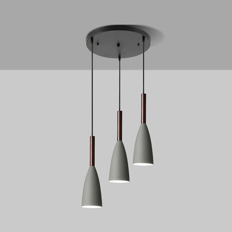Bright 3-Light Pendant With Metal Shade And Adjustable Cord