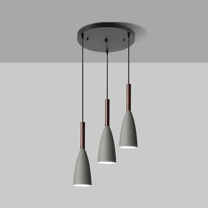 Bright 3-Light Pendant With Metal Shade And Adjustable Cord