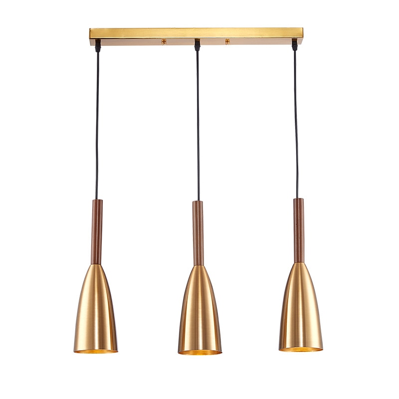 Bright 3-Light Pendant With Metal Shade And Adjustable Cord