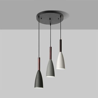 Bright 3-Light Pendant With Metal Shade And Adjustable Cord