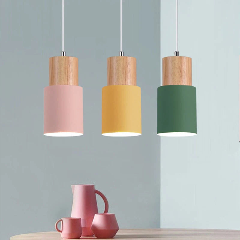 Stylish Wooden Pendant Lamp with Adjustable Cord - Luxicro