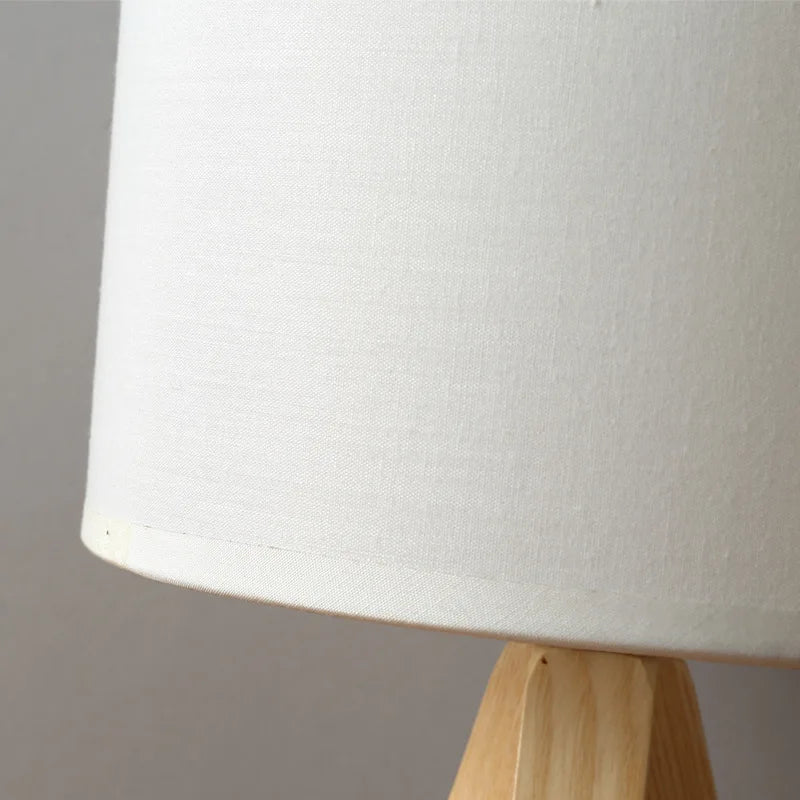 Natural Wood Tripod Floor Lamp
