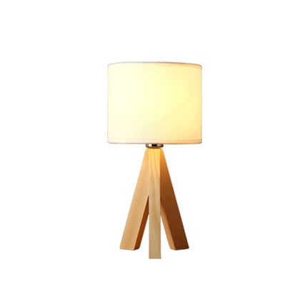Natural Wood Tripod Floor Lamp