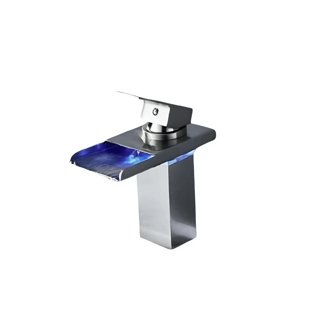 Contemporary LED Waterfall Bathroom Faucet - Luxicro