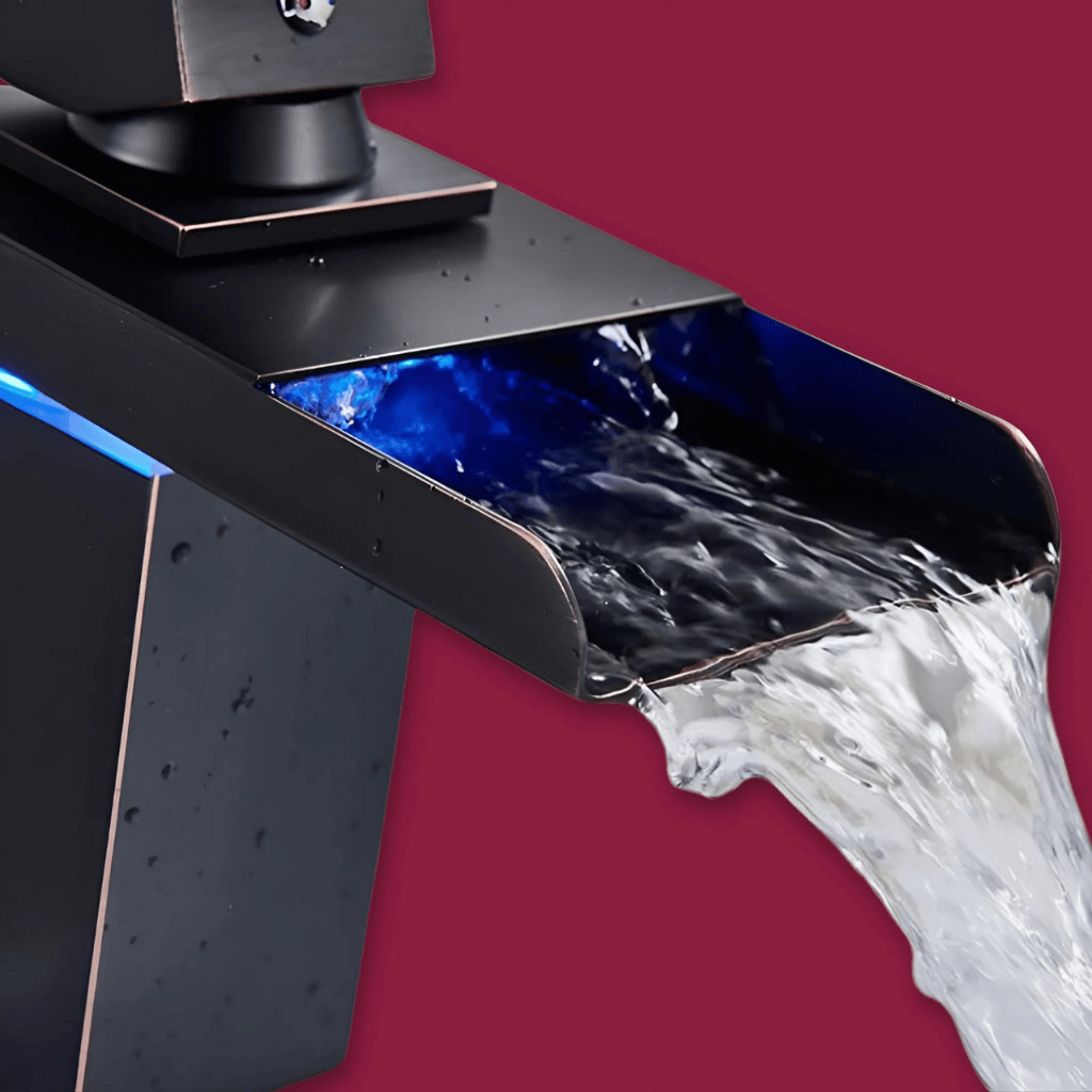 Contemporary LED Cascade Kitchen Faucet