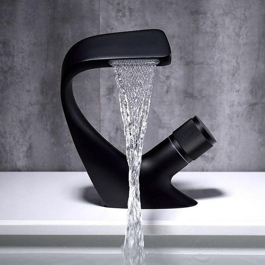 Contemporary Waterfall Bathroom Faucet in Solid Brass - Luxicro