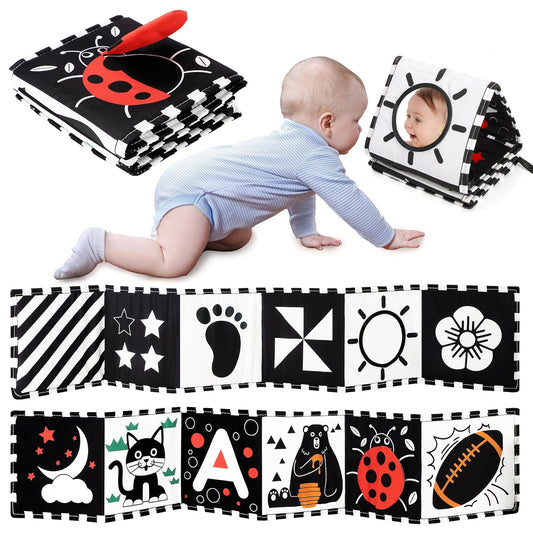 Cute Baby Book with Bright Colors and Shatterproof Mirror - Luxicro