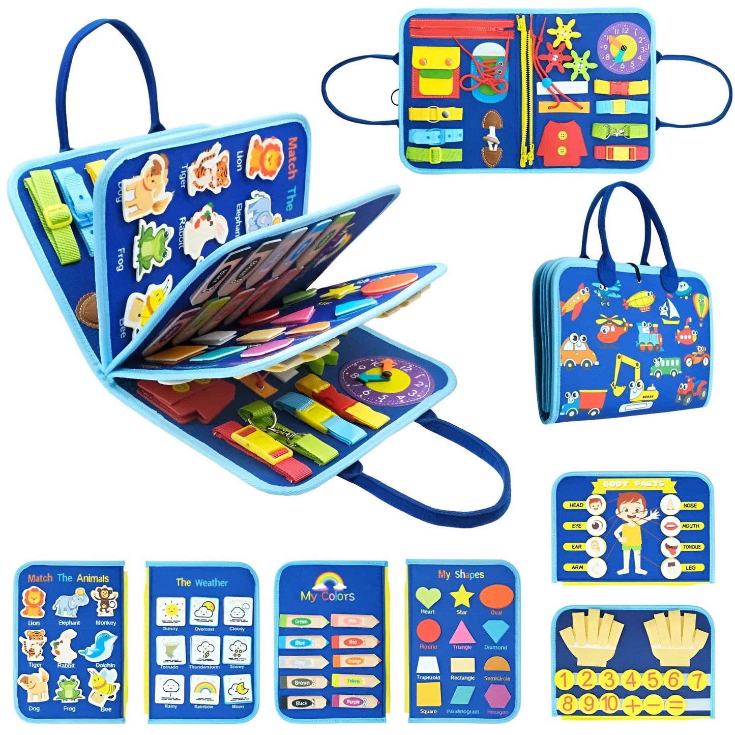 Fun Learning Activity Book for Kids with Laces and Zippers - Luxicro