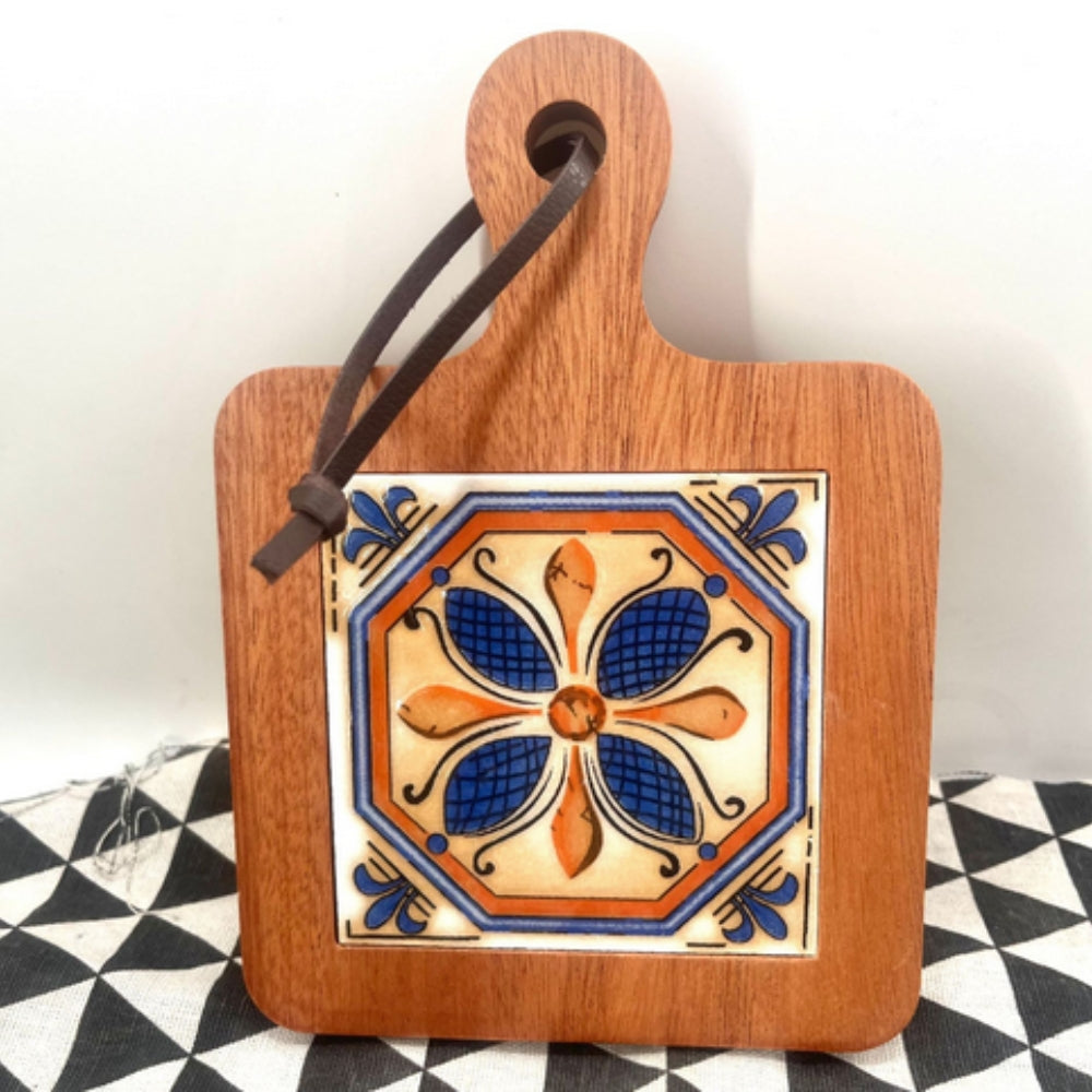 Decorative Brown Wooden Flower Coasters - Luxicro