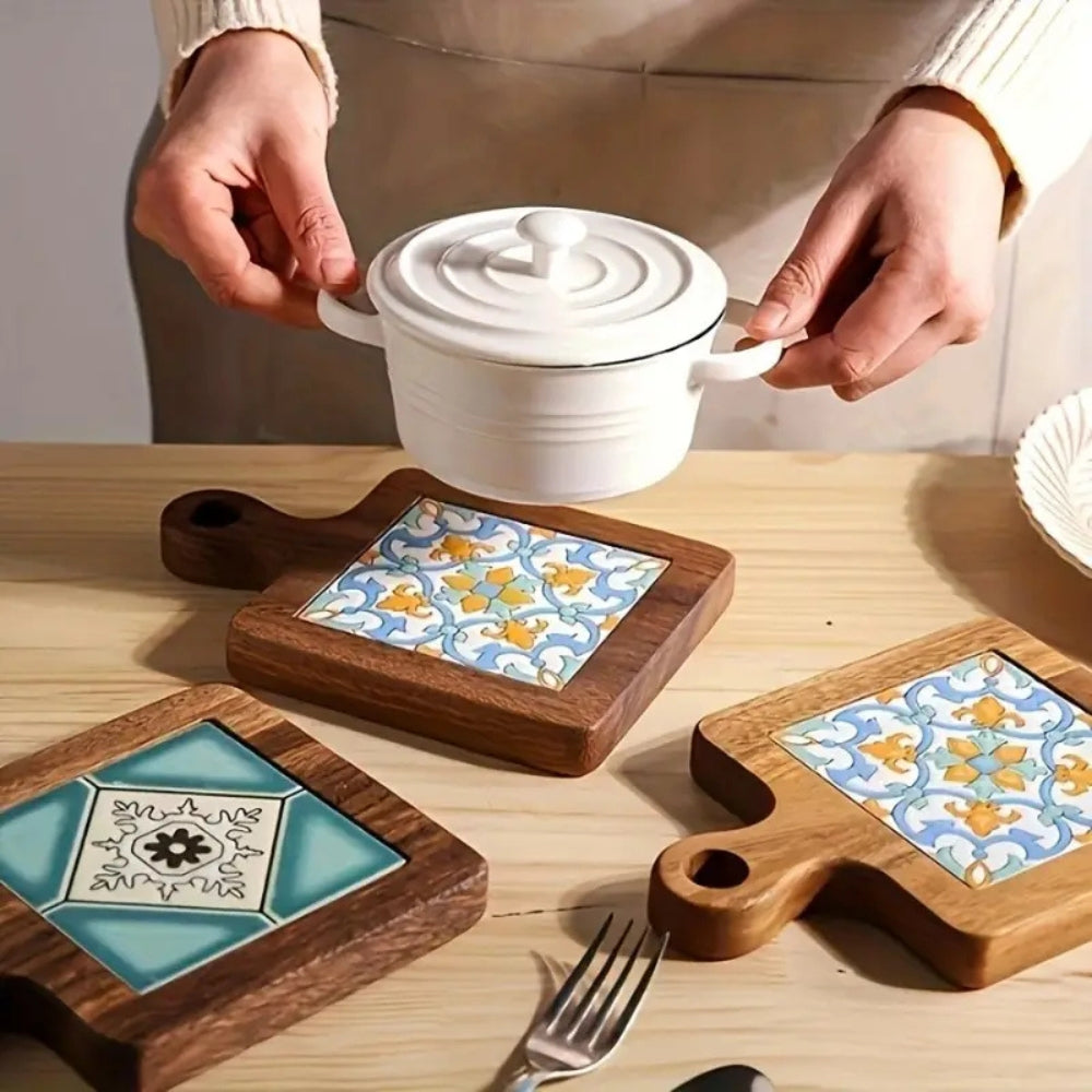 Exotic Dark Wood Decorative Trivets - Luxicro