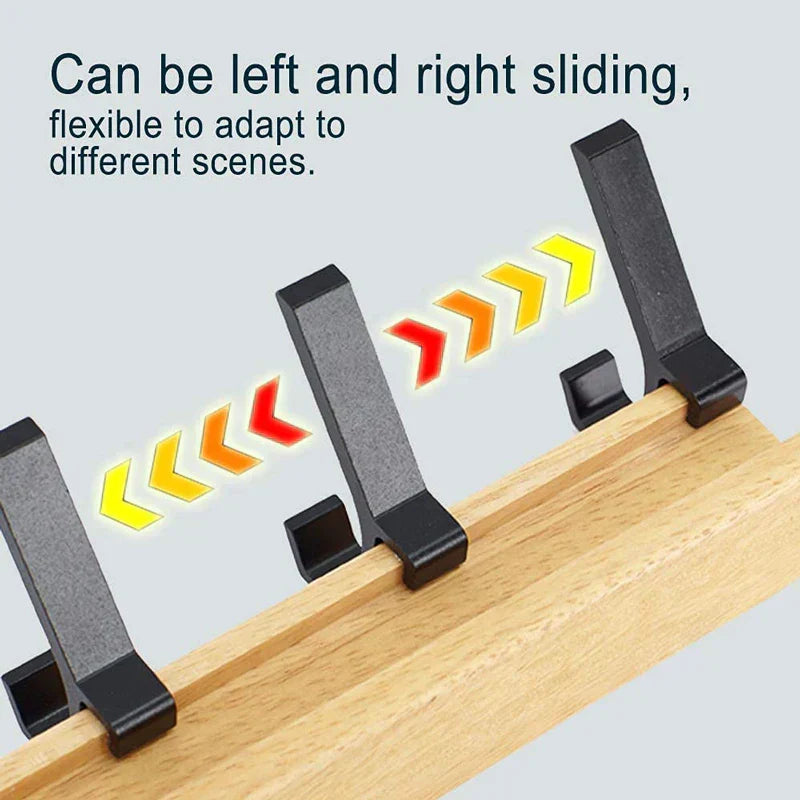 Compact Wooden Wall Hook Rack with Double Hangers