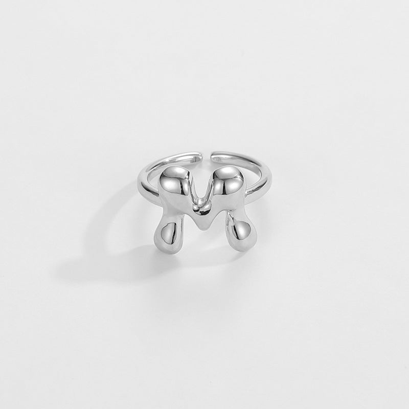 Stylish Monogram Letter Ring