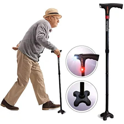Portable Adjustable LED Walking Stick - Luxicro