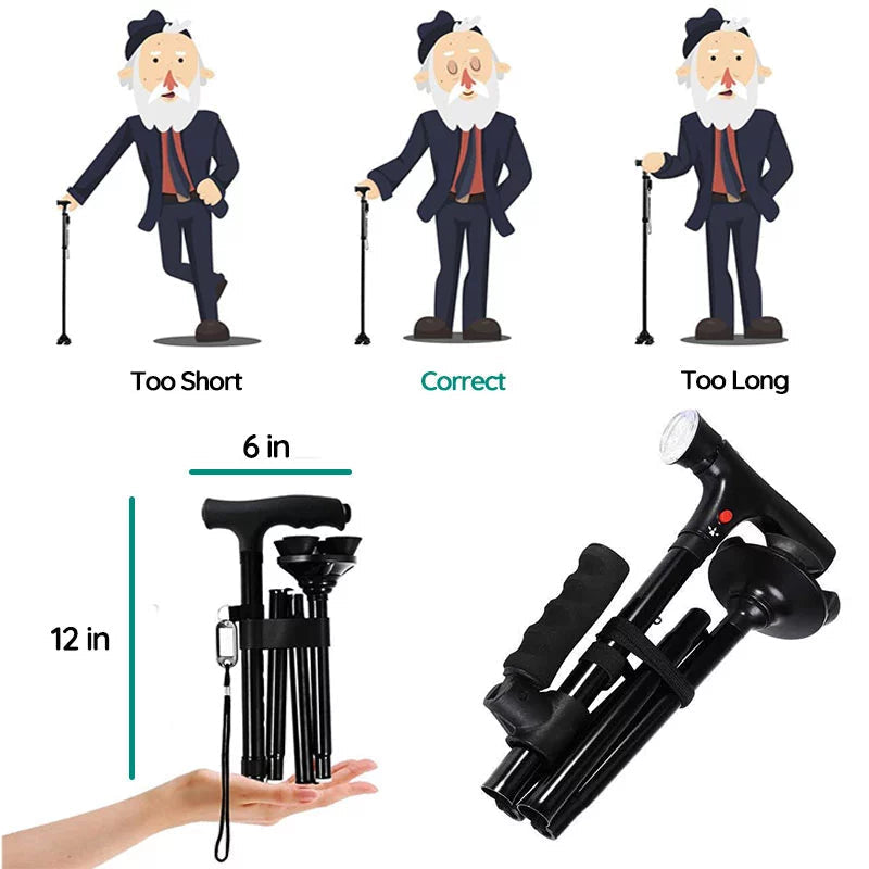 Portable Adjustable LED Walking Stick