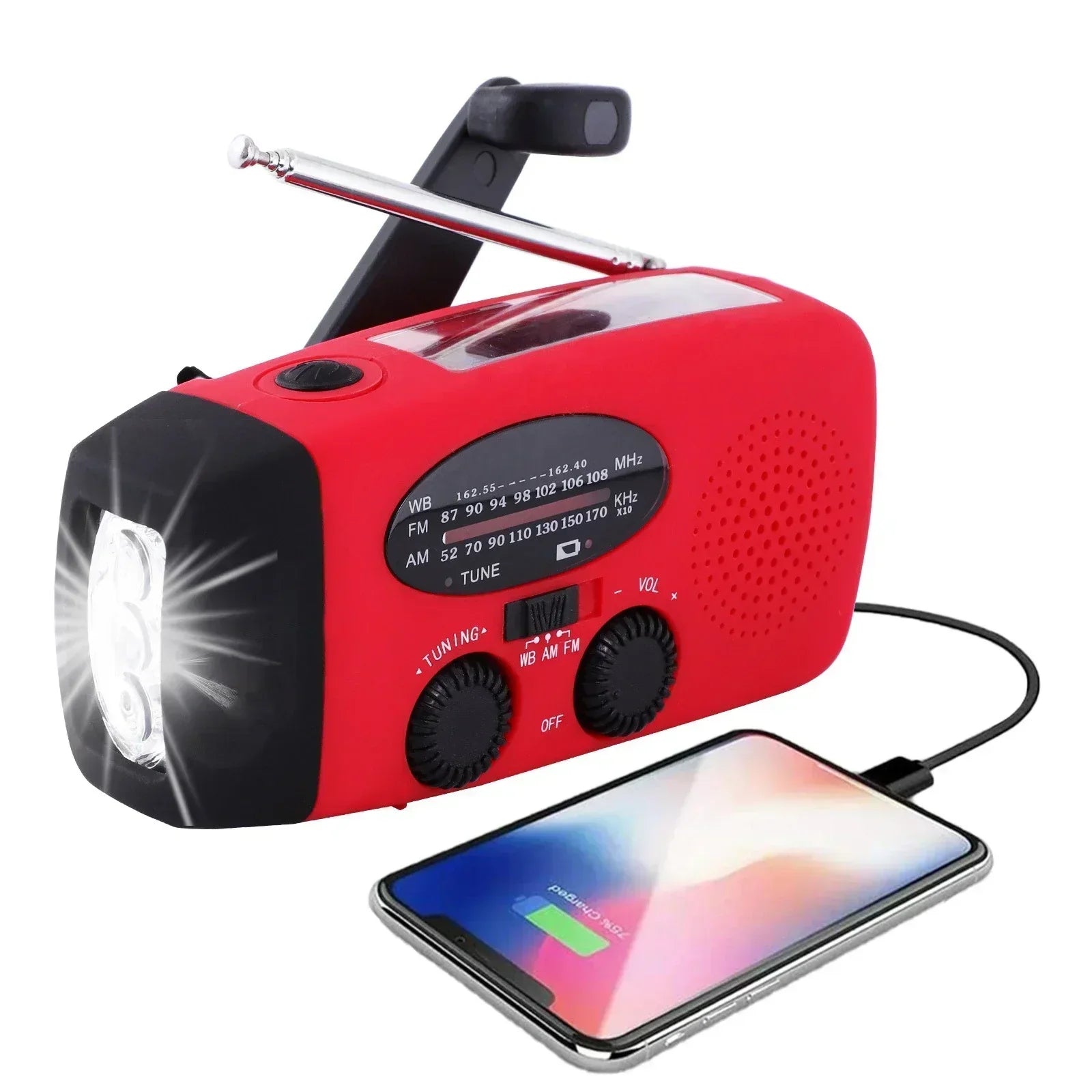 Compact Survival Radio with Light & Battery Charger - Luxicro
