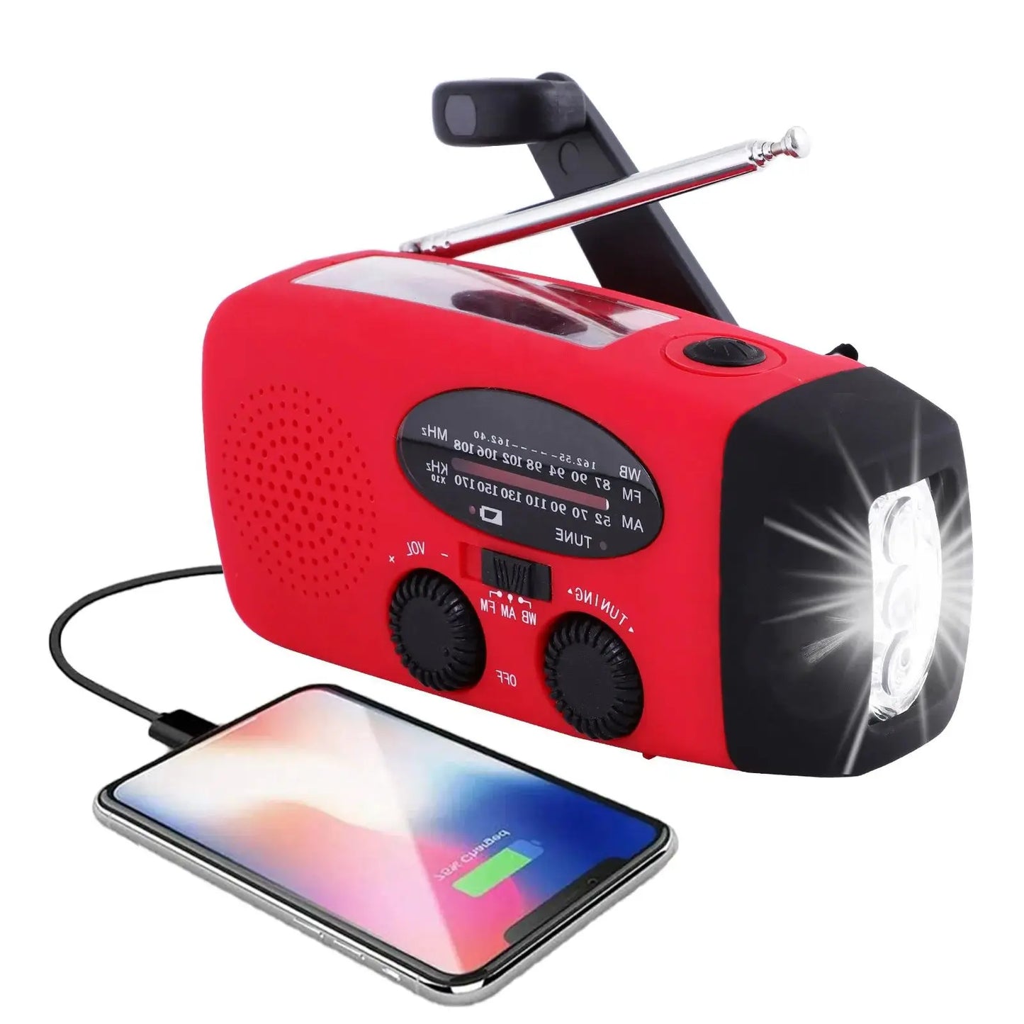 Compact Survival Radio with Light & Battery Charger
