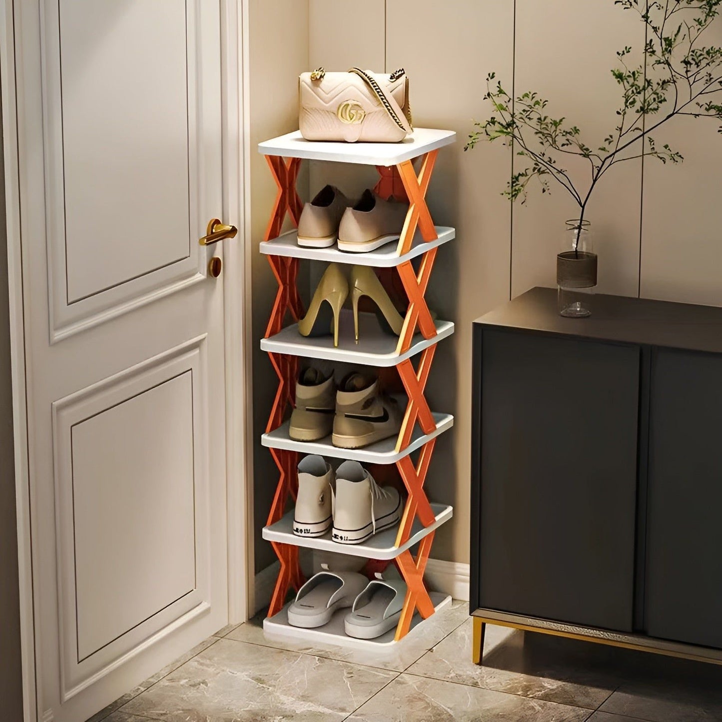 Compact Collapsible Shoe Organizer Rack