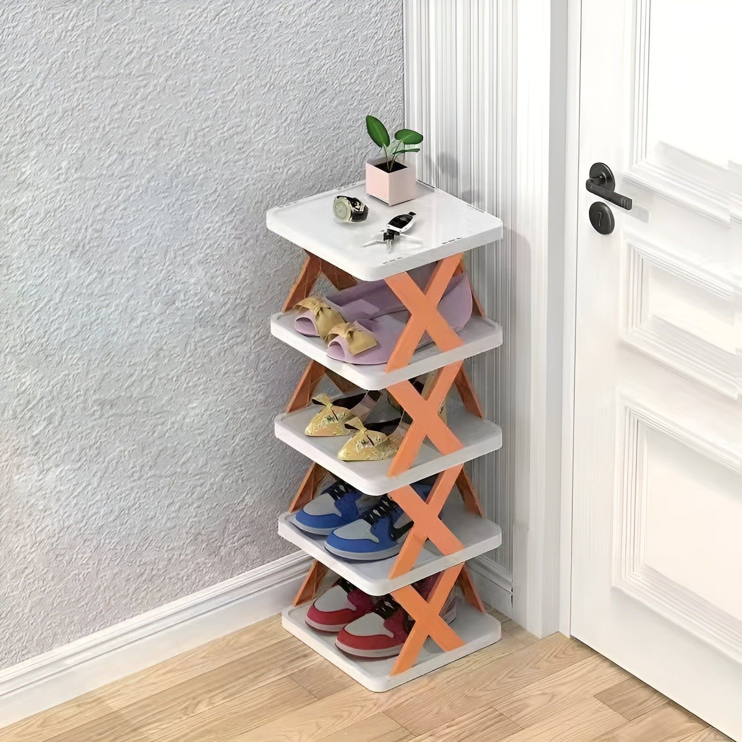 Compact Collapsible Shoe Organizer Rack