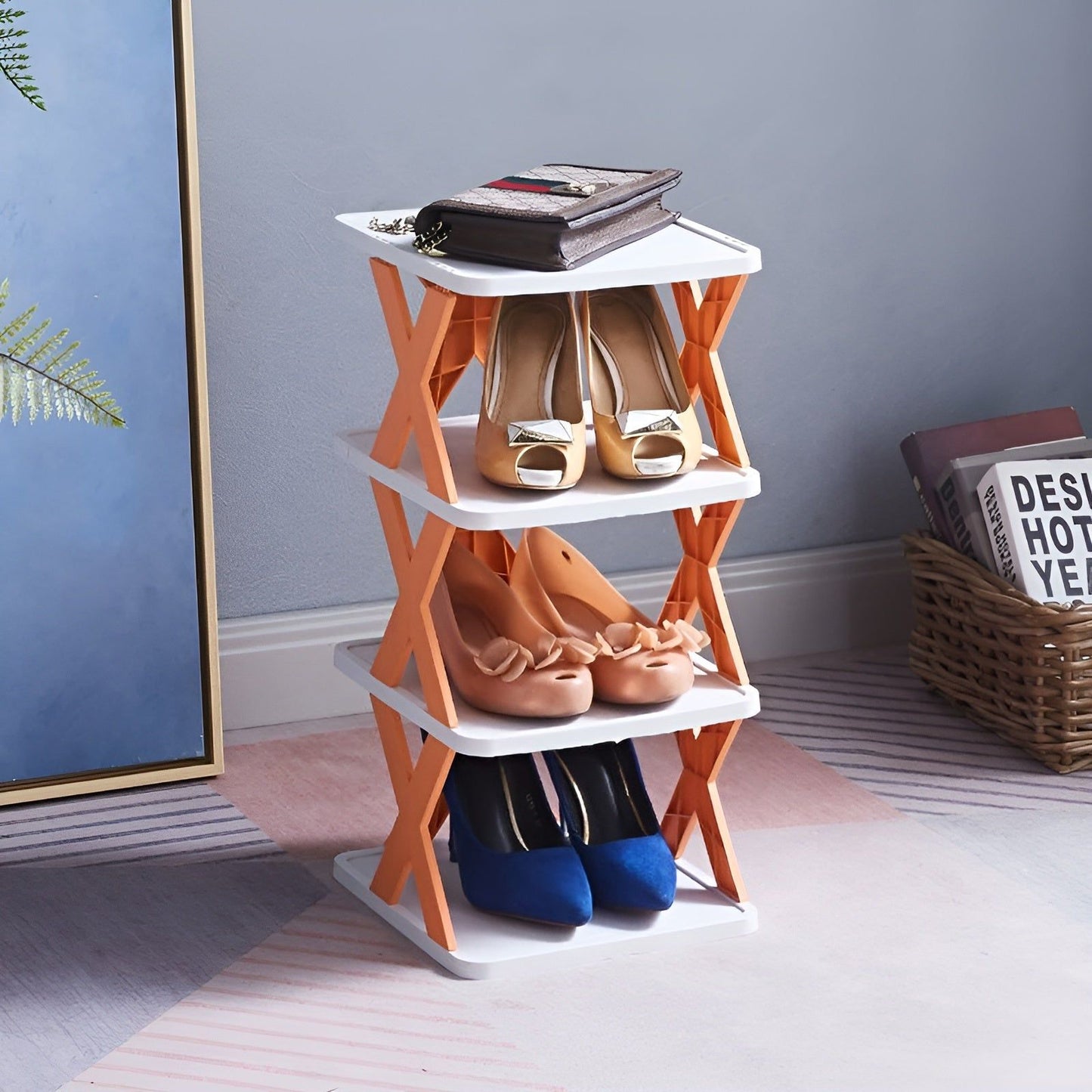 Compact Collapsible Shoe Organizer Rack