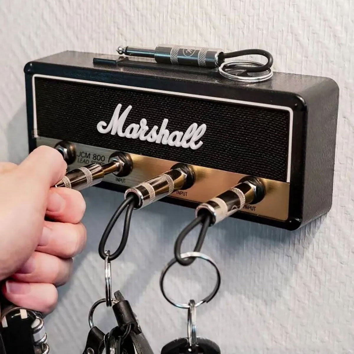 Musicals Key Chain Musical Key Holder for Wall in Fender Amplifier Design with Guitar Plug ...
