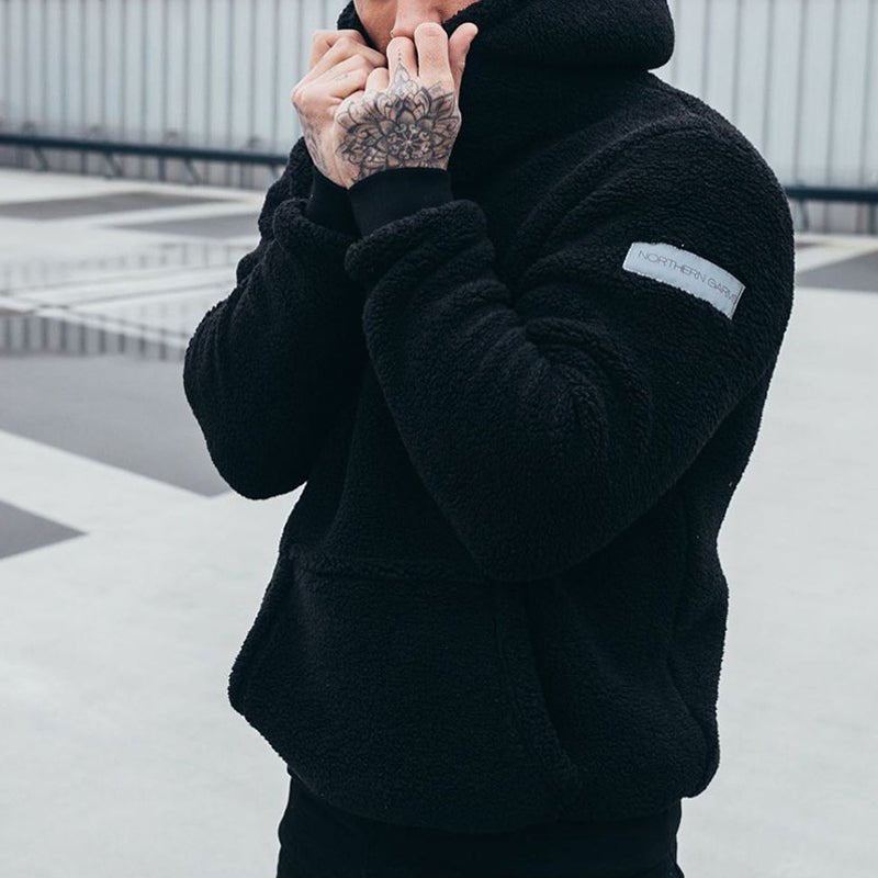 Warm Mens Fleece Hoodie - Soft Sherpa Jacket