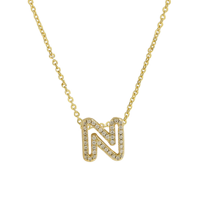 Shining Monogram Diamond Pendant Necklace