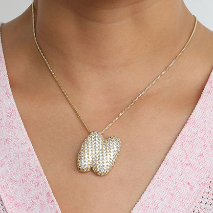 Sparkly Letter Diamond Pendent Necklace