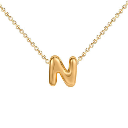 Dainty Engraved Letter Pendant Necklace