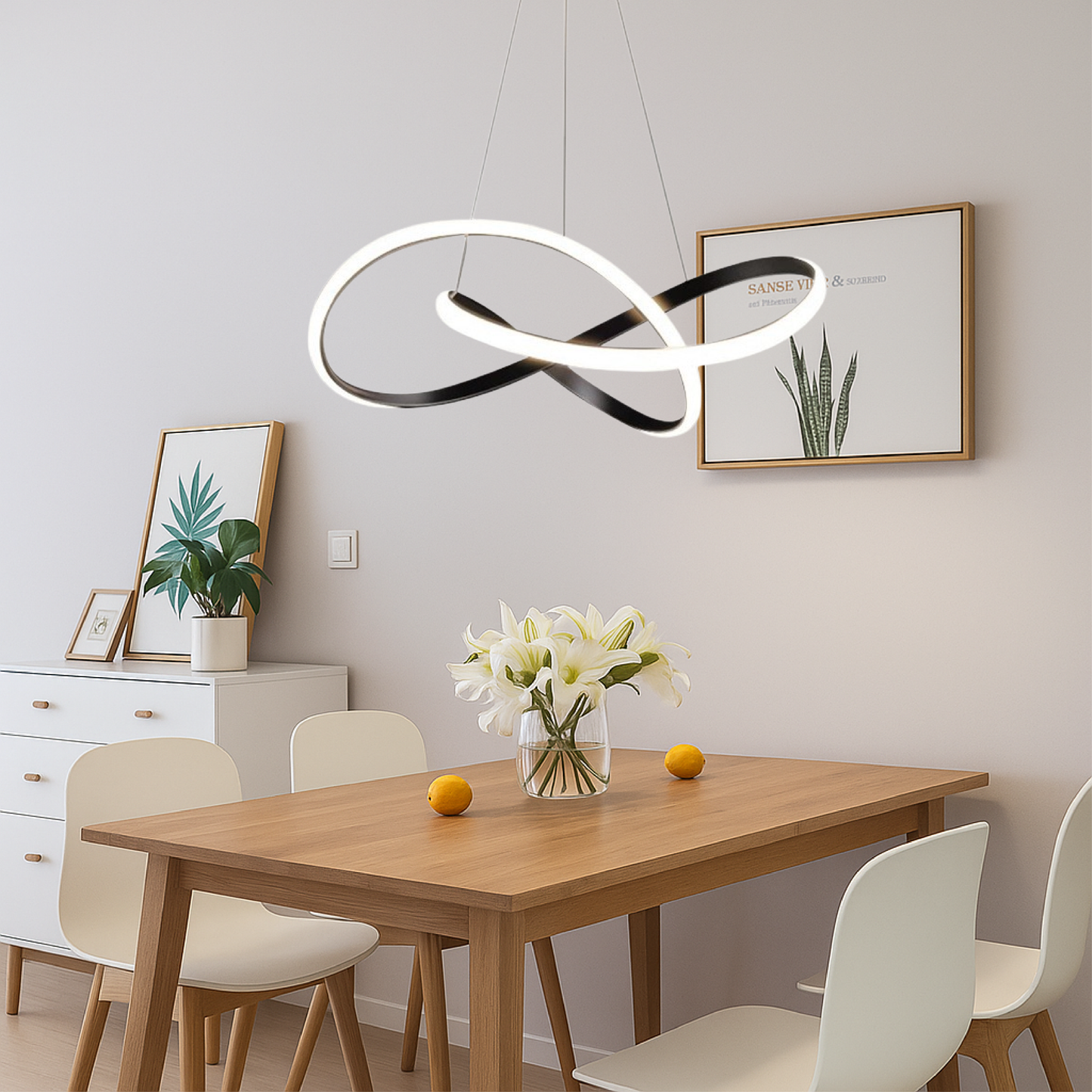 Modern Black Metal Drop Light Pendant