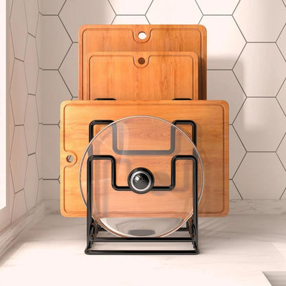 Space Saving Pot Lid Holder & Tray - Luxicro