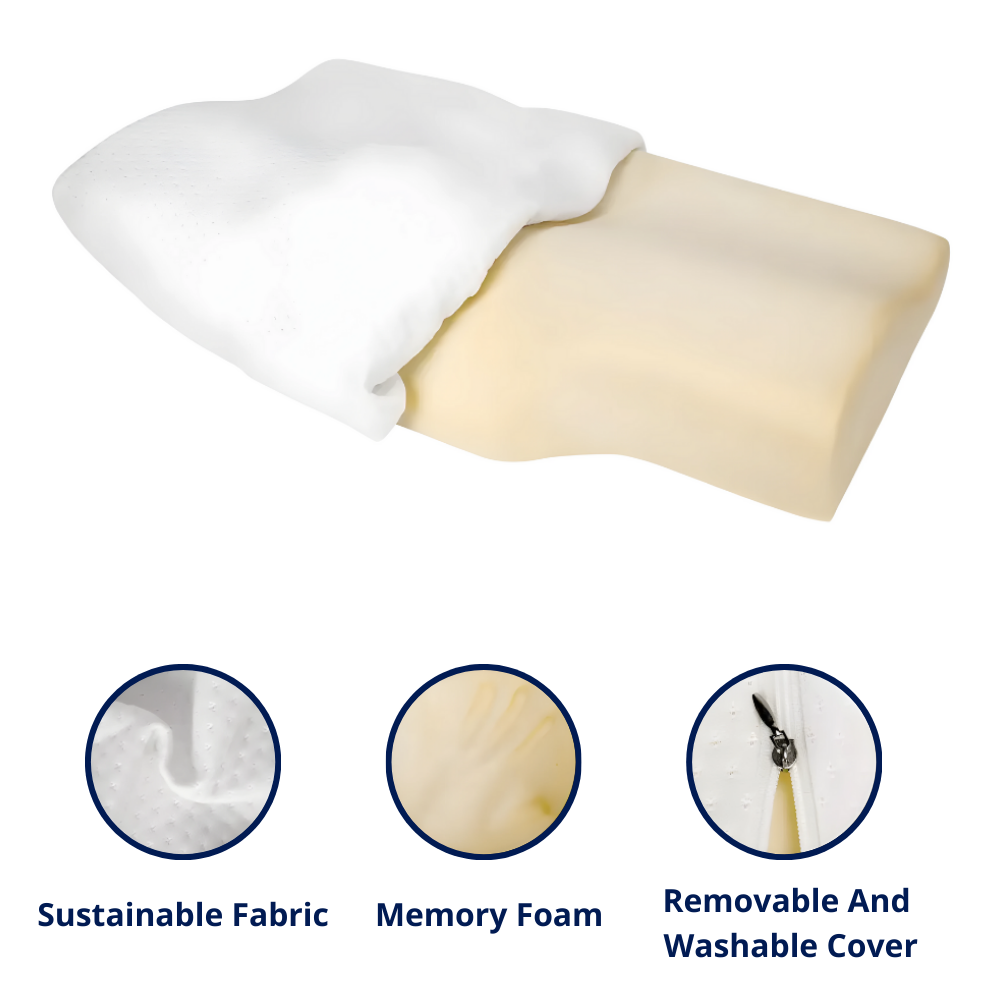 Contour Memory Foam Neck Pillow for Pain Relief Sleep