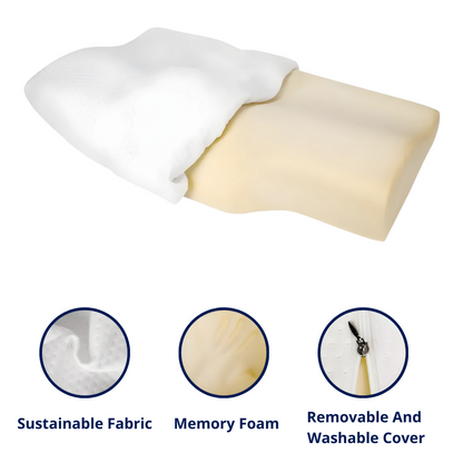 Contour Memory Foam Neck Pillow for Pain Relief Sleep