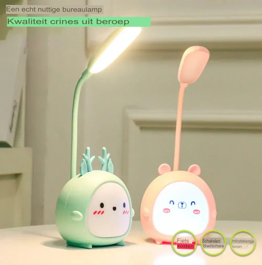 Safe Childrens Bedroom Table Lamp with USB Night Light