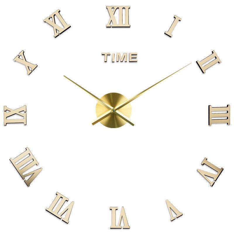 Big Personalized 3D Wall Clock Contemporary Silent Quartz Style