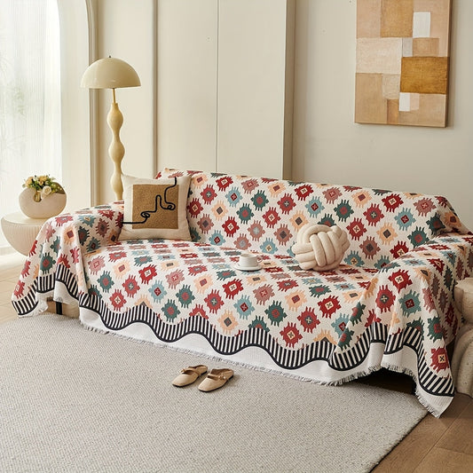 Bohemian Style Geometric Couch Throw Cover - Luxicro