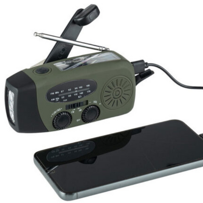 Compact Survival Radio with Light & Battery Charger