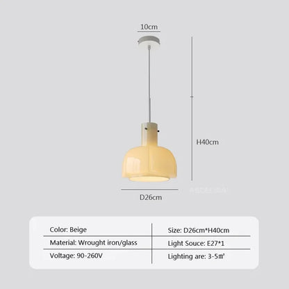 Classic Elegant Glass Hanging Lamp