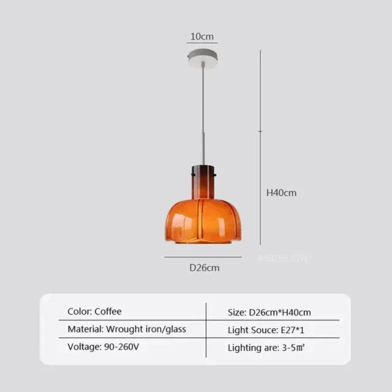 Classic Elegant Glass Hanging Lamp